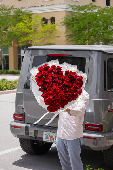 75 Roses Heart Bouquet