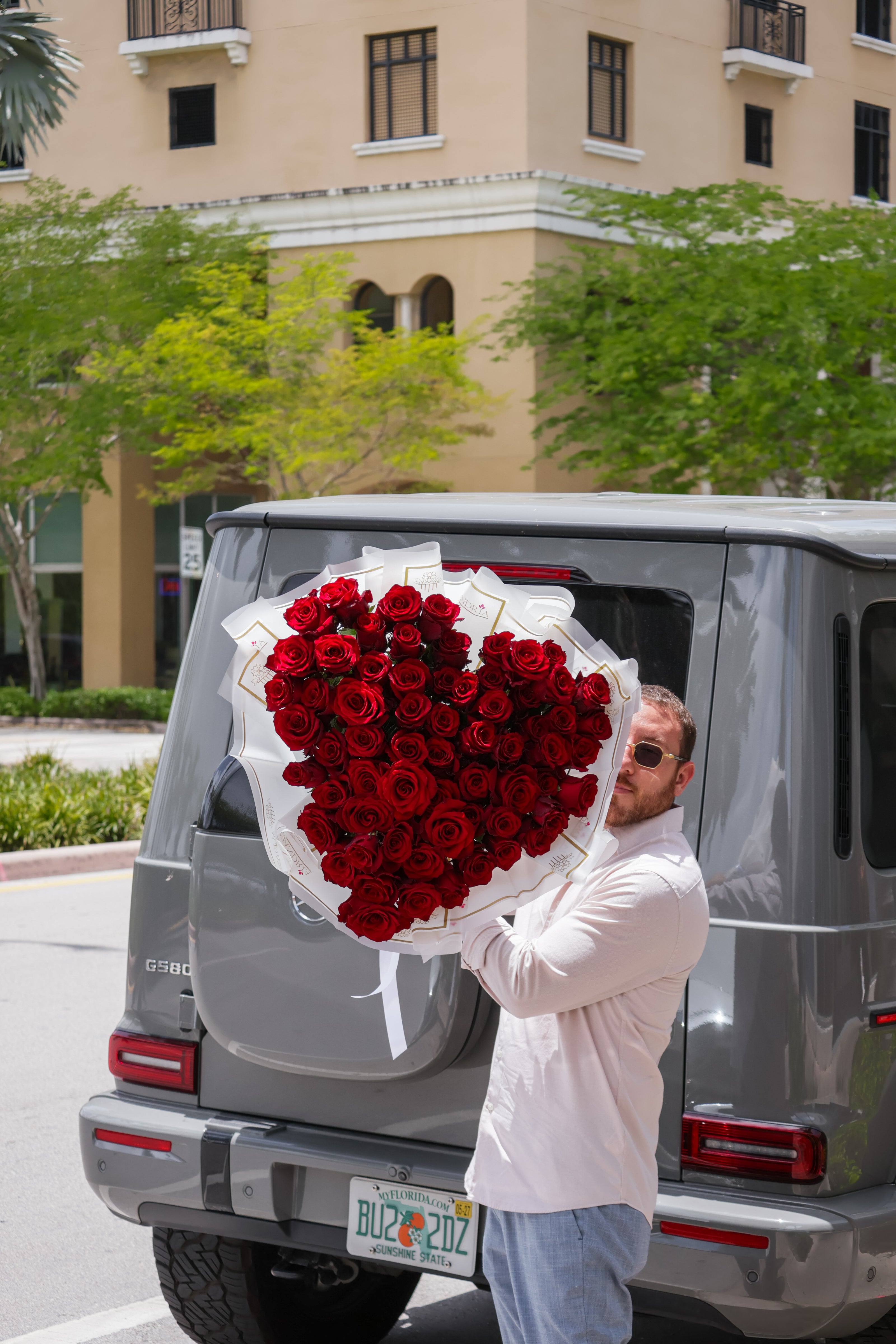 75 Roses Heart Bouquet