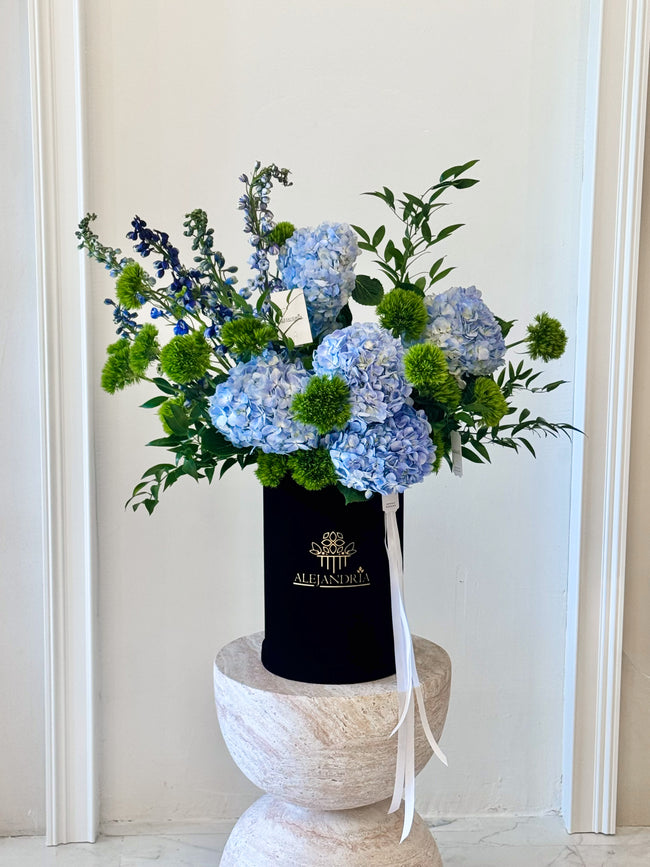 Azure Grace - Elegant Blue Hydrangea Stand Box