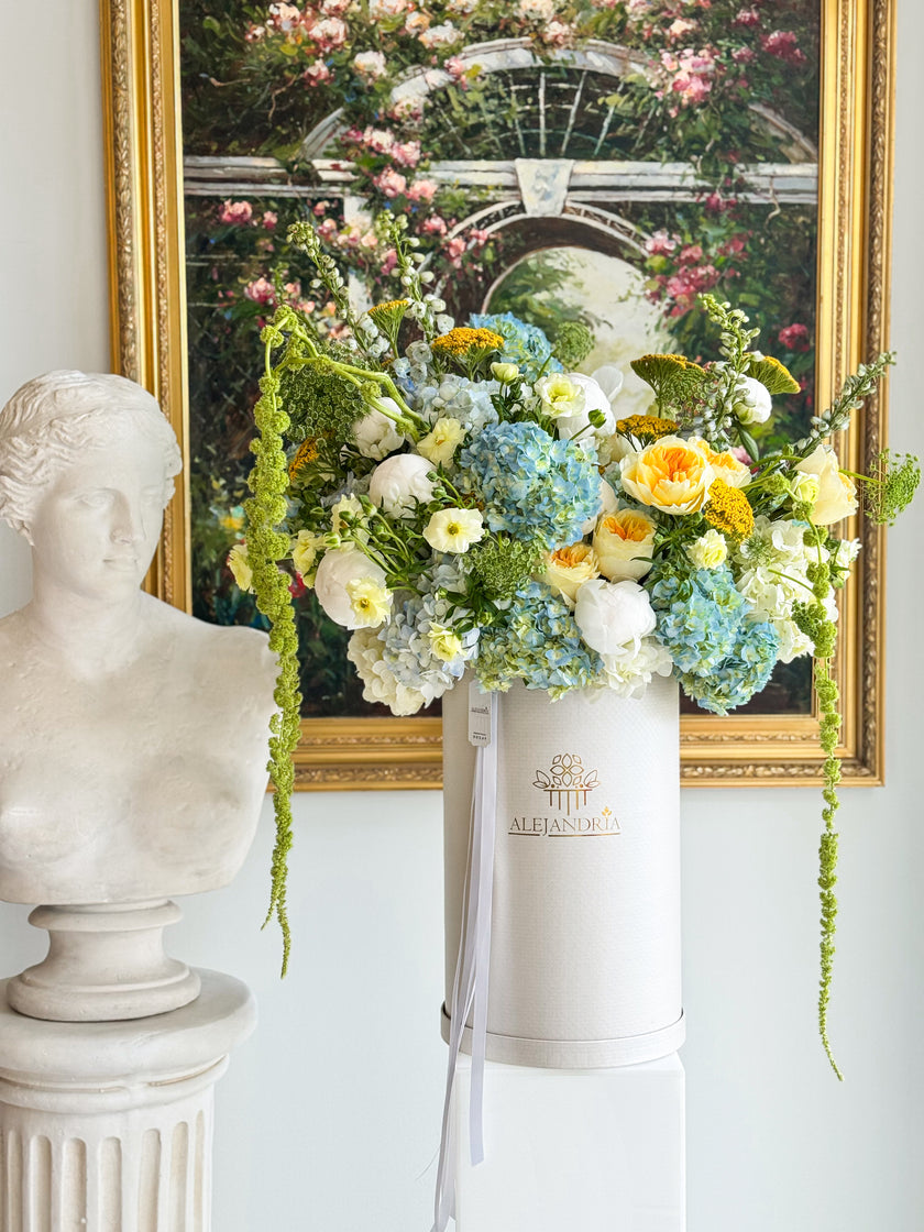 Golden & Blue Garden - Imperial Hat Box